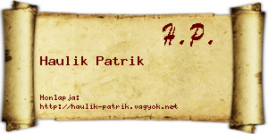 Haulik Patrik névjegykártya
